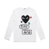 Designer TEE Men's T-shirts CDG Com des Garcons Play Long Sleeve Big Red Heart T-Shirt White Unisex Streetwear Size XL