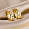 Kolczyki obręcze Huggie Tekstura Pleciona złoty metal dla kobiet małe koło skręcone obręcze do ucha para prezentów mody biżuterii młyn 22