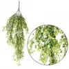 Decorative Flowers Green Artificial Plant Vines Wall Hanging Rattan Outdoor Garden Wedding Home Decoration Accessories Plastic Leaves Fake