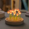 Nachtlichten creatieve tulpen nachtlichten pure handgemaakte tafellampen voor kamer- en slaapkamerdecoratie sfeer lichten Diy ornamenten geschenken p230325