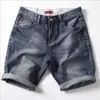 Herr shorts män denim jeans byxor god kvalitet bomull knä längd kort sommar man stor storlek 42