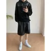 Heren shorts Summer Leather Lederen Mode Casual Pink Black Mens Streetwear Koreaans Loose Straight Men Extized M-XL