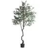 Flores decorativas 60-180 CM Plantas de olivo artificiales Bonsai Planta en maceta Macetas para el suelo Adornos de decoración interior