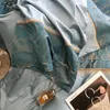 Bedding Sets 1000TC Egyptian Cotton Luxury Chic Gold Embroidery Set With Details And Trims Duvet Cover Fitted Sheet 4Pcs