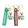 Fashion Cartoon Keychain Charm Charm Trend Keychain Cutelo fofo pingente de urso novo leite xícara de chá de boneca de boneca