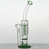 12 Zoll hohe grüne Glasbong-Arm-Baum-Perkolator-Wabendiffusor-Dab-Rig-dicke Bohrinseln, die Wasserpfeife rauchen, 18,8-mm-Innengewinde-Glasbong