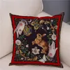 Caixa de travesseiro decoração de decoração vintage Tampa floral capa retrô de veludo Caixa de sofá de poliéster 230327