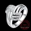 Bandringar 925 Sterling Silver Jewelry Vintage AAA Zircon Crystal Pare's Wedding Silver Rings for Women Men Fashion Anel de Prata Bijoux Z0327