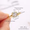 Bagues de Mariage pour femmes, couleur or, bague de fiançailles, cristal réglable, Zircon, accessoires de promesse, bijoux de Mariage à la mode, R812