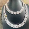 BUSSDOWN 500G Grubość ręcznie robiona 15/18/20 mm Solid Srebrny losowany VVS MOISSANITE Cuban Link