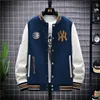 Hommes Vestes Arrivée Automne Baseball Porter Étudiants Graisse Adolescents Style Preppy Rib Manches Courtes Imprimer Bomber Veste Marque Vêtements 230327