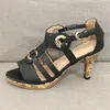 295 Rem eleganta damer spänne ankel sandaler skor kvinna kik tå hög häl romersk stil plus storlek för kvinna # 752 647 5