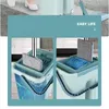 MOPS Squeeze Floor Mop Bucket Mop Spin Bucket Magic Flat Mop Dry Wet Operage Home Kitchen Cleaning Tools 6PC Replacement Microfiber Rag 230327