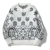 22ss American High Street Rh Fair Island Winter Men's Paisley Double Sided Jacquard Sweater