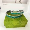 Bracelets de créateurs modernes pour femmes lettre coeur oiseaux yeux rayure phrase motif bijoux esthétique gemme vert plaqué argent hommes émail ZB059 F23