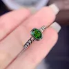 Clusterringen Fijne sieraden 925 Sterling zilver ingelegd met natuurlijke edelsteen luxe elegante eenvoudige diopside dames olstyle ring ondersteuning