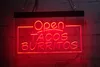 TR3505 LED Lights Znak Otwarcie Tacos Burritos Bar Pub Restaurant 3D Grawerowanie bezpłatne projekt detaliczny