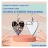 Sublimation Blanks Heart Shaped Earrings Metal Teardrop Heat Press Printing Blank Earring Pendant With Hooks For D Dhyfw