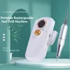 Nagelkonstutrustning Portabel laddningsbar nagelborrmaskin 35000 rpm Manicure Machine Electric Nail File Art Tools Set för nagelborrbit 230325