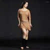 Scene Wear Womens Girls Modal Belly Dance Student Outfit Top Kirt Training Clothing Performance Yoga Costume 8 Färger