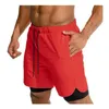 Men's Shorts Summer Running Shorts Men's Sports New Gym Fitness Training Sports Shorts Male 2-in-1 Safety Pockets Casual Jogging Men's shorts W0327