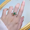 Груша срезы с бриллиантовым изумрудным кольцом 100% Реал 925 серебряных серебряных обручальных колец для женщин для женских свадебных обещаний