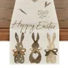 Bordslöpare Morötter Rabbit Bunny Happy Easter med Placemat Spring Summer Seasonal Holiday Kitchen Dining Decortion 230327