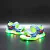 Sandales LED chaussures mode bébé botte garçons filles baskets brillant lumineux dessin animé enfants chaussures éclairé enfants sandales W0327