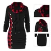 Felpe con cappuccio da donna Felpe Trendy Plaid Patchwork Lady Felpa lunga resistente al freddo