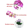 Decorative Flowers Artificial Butterfly Phalaenops Bonsai Aesthetic Fake Plant Silk Flower Branch With Ceramic Vase For Home Wedding