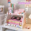 Storage Boxes Bins Desktop Storage Rack Double Layer Cosmetics Jewelry Rack Student Stationery Organizer Rack PP Folding Kitchen Storage Rack Kawai P230324