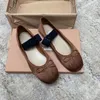 Novos sapatos de balé Miu laço de cetim feminino confortáveis sapatos baixos casuais senhoras e meninas estiramento de férias Mary Jane