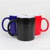 Blancs de sublimation 11 oz couleur changeante magique tasse à café en céramique sensible à la chaleur blanc lait tasses brillant goutte livrer Dhopd