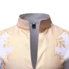 Etniska kläder Mens Mandarin Collar African Dashiki Shirt 2023 Märke långärmad stamkemis Homme streetwear män kläder xxl