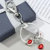 Keychains 2023 Women Keychain Butterfly Heart Flower Silver Color Key Ring Charm Chain Accessoreis Female Car Bag Keyring Holder