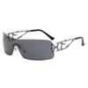 Solglasögon Frameless 2023 Brand Punk Sun Glasses Ladies Y2K Wrap Around Eyewear Goggles
