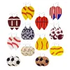 Boucles d'oreilles à tige Baseball Teardrop Dangle Football Femmes Faux Forme Boucle D'oreille Dangling Thème Basketball Cheerleaders Sports