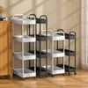 Supports de stockage Racks 2 3 4 Layer Floor Cart Étagères Étagère de cuisine Organisateur Rack de salle de bain Slim Slide Accessoires d'étagères mobiles 230327