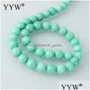 Stone 8mm naturliga Amazonite pärlor runda löst 6mm 10mm 12mm för smycken som tillverkar halsband diy armband droppleverans 20 dhgss