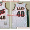 Maglia da basket retrò Gary 20 Payton Maglia da uomo vintage Giallo Bianco Ray 34 Allen Kevin 35 Durant Rosso Verde Shaw 40 Kemp Maglie