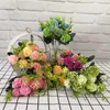 Fleurs décoratives pivoine qualité artificielle Bouquet luxueux décoration de mariage pour la décoration de Table à la maison faux hortensia