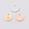 Charms fnixtar 1,8 mm tjocklek Diy Blank Stamping Round Discs Mirror Polish Rostfritt Steel Grave Charm Disk 251512mm 20Piecelot 230325