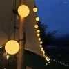 Strings Solar Outdoor Waterproof Globe Lighting Chain Camping Decorative Ball Colored Lights With Flashing Light Decoration