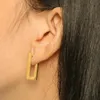 Hoop Earrings & Huggie Minimalist 18K Gold Statement 316L Stainless Steel For Women Female Geometric Square Big Stud JewelryHoop Odet22