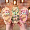 Sandaletler Çocuklar için Sandalet Yaz 2023 Yeni tatlı moda yay ayakkabıları çocuk prenses düz sandalet açık plaj su ayakkabıları w0327