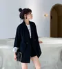 Kvinnors kostymer koreanska blazer kvinnor 2023 Spring Autumn Blazers and Jackets Black Blaser Office Play Clothes Feminina XQ074