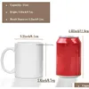 Sublimation Blanks 11 Oz Blank Ceramic Coffee Mugs White Mug For Soup Tea Milk Latte Cocoa Drop Deliver Dhb1M