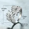 Anéis de casamento Bandas femininas vintage Cocktail Ring Boho Plant Folher Charme para Mulheres Silver Color Party Finger Jóias Cz