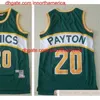 Maglia da basket retrò Gary 20 Payton Maglia da uomo vintage Giallo Bianco Ray 34 Allen Kevin 35 Durant Rosso Verde Shaw 40 Kemp Maglie