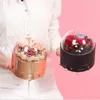 Present Wrap Round Box Candy Dubbel Transparent Cake Chocolate Rose Holder Container Decor Ge vänner en födelsedag